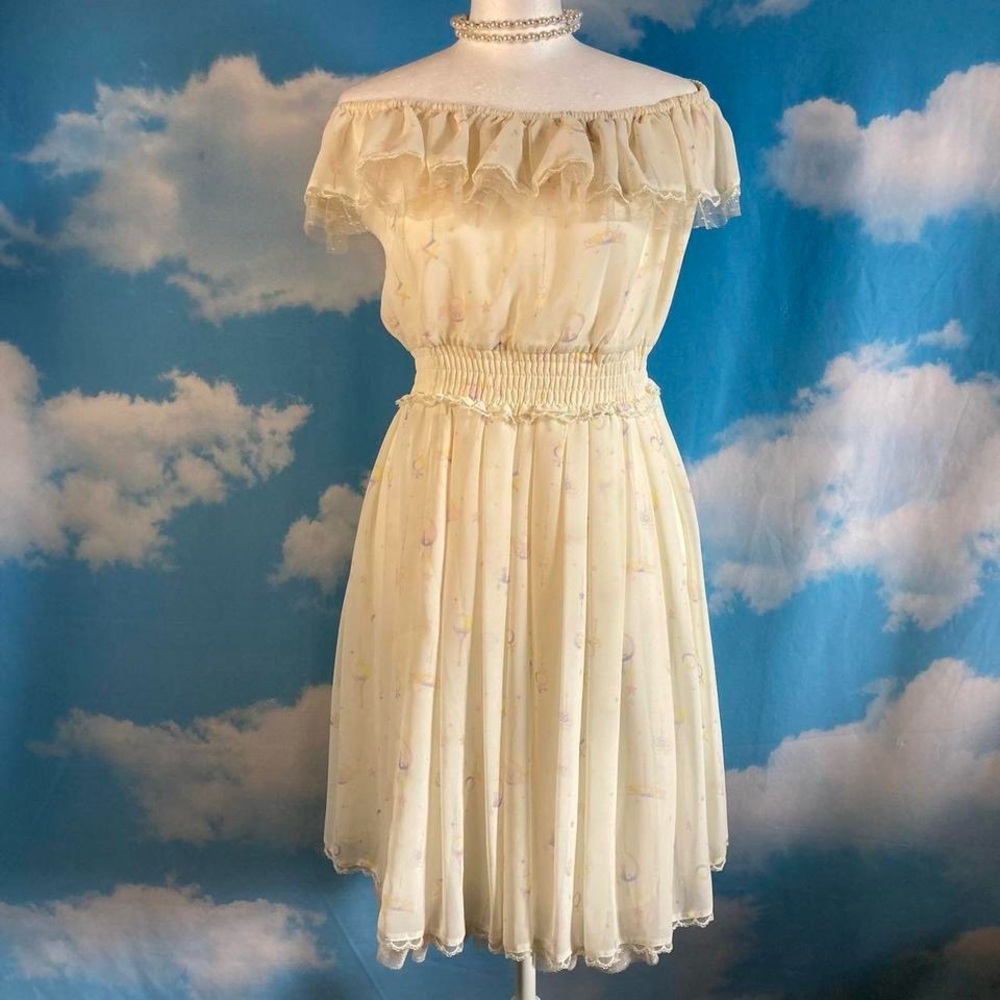 Sailor Moon Symbol Cream Pastel Rainbow Dress